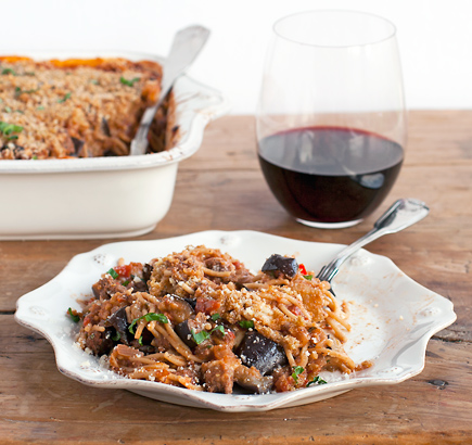 spicy baked eggplant spaghetti spicy baked eggplant spaghetti