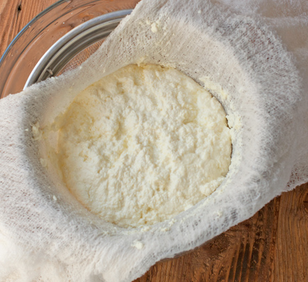ricotto-in-cheesecloth ricotto-in-cheesecloth