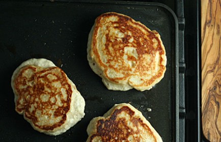 Pancakes on griddle