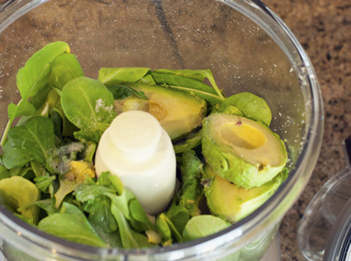 Linguine with Avocado + Arugula Pesto | Plum Pie