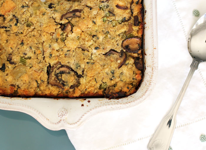 Wild Mushroom + Sage Cornbread Dressing | Plum Pie