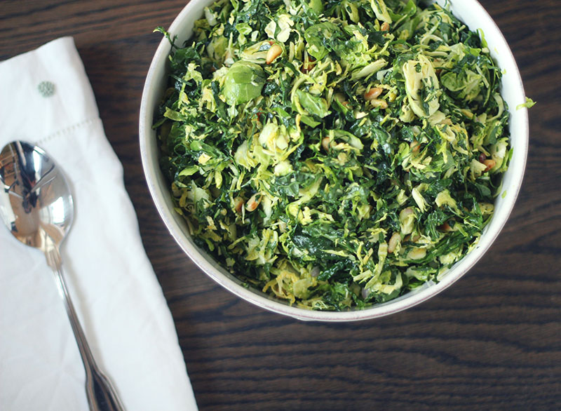 Kale and Brussels Sprouts Salad | Plum Pie